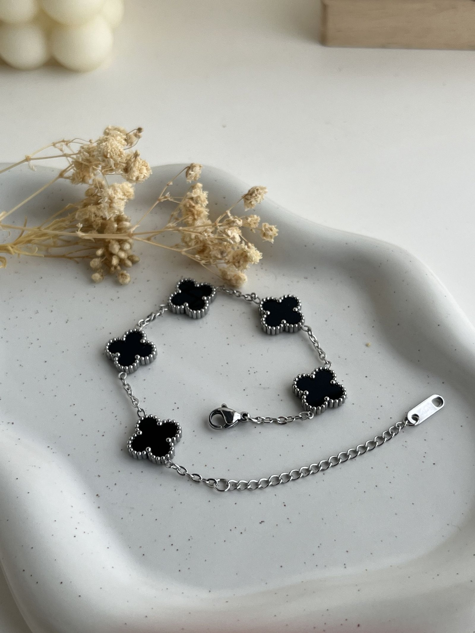 Lunaria Silver Clover Chain Bracelet