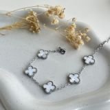 Lunaria Silver Clover Chain Bracelet
