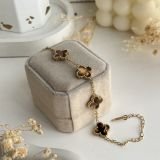 Chrome Clover Charm Chain Bracelet