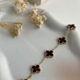 Chrome Clover Charm Chain Bracelet