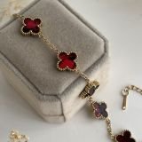 Chrome Clover Charm Chain Bracelet
