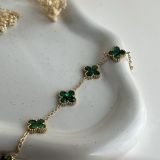 Chrome Clover Charm Chain Bracelet