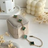 Chrome Clover Charm Chain Bracelet