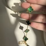 Chrome Clover Charm Chain Bracelet