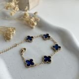 Chrome Clover Charm Chain Bracelet