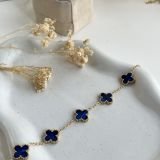 Chrome Clover Charm Chain Bracelet