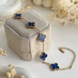 Chrome Clover Charm Chain Bracelet