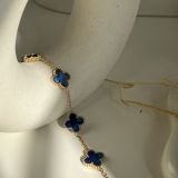 Chrome Clover Charm Chain Bracelet