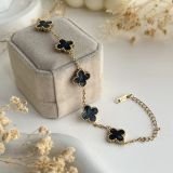 Chrome Clover Charm Chain Bracelet