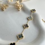 Chrome Clover Charm Chain Bracelet