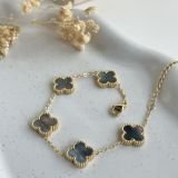 Chrome Clover Charm Chain Bracelet