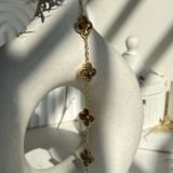 Chrome Clover Charm Chain Bracelet