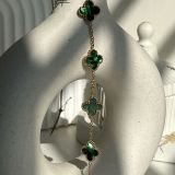 Chrome Clover Charm Chain Bracelet