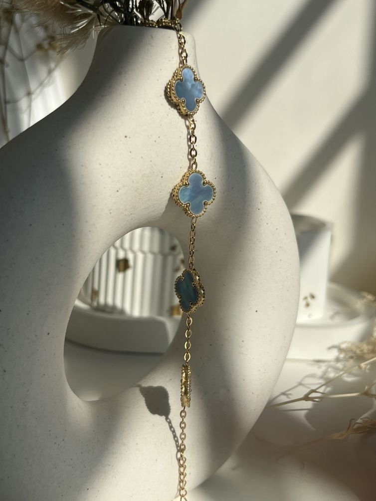 Celestia Pearl Clover Chain Bracelet