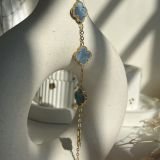 Celestia Pearl Clover Chain Bracelet