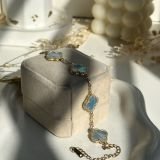 Celestia Pearl Clover Chain Bracelet