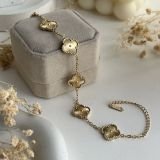 Radiant Halo Clover Chain Bracelet