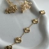 Radiant Halo Clover Chain Bracelet