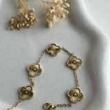 Radiant Halo Clover Chain Bracelet