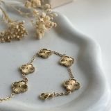 Radiant Halo Clover Chain Bracelet