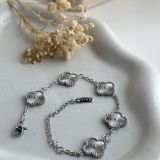 Radiant Halo Clover Chain Bracelet