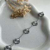 Radiant Halo Clover Chain Bracelet