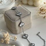 Radiant Halo Clover Chain Bracelet