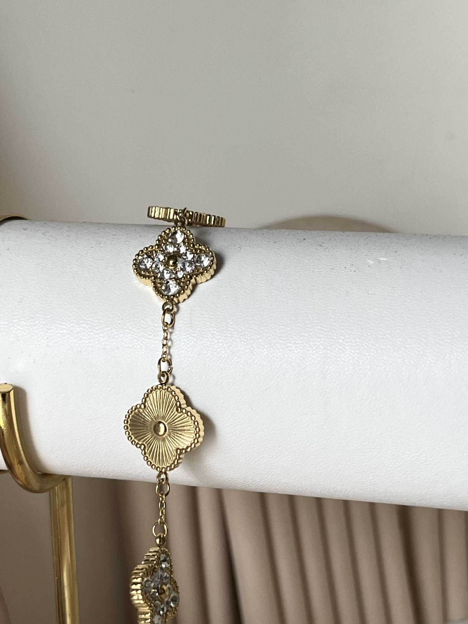 Celestia Crystal Clover Chain Bracelet