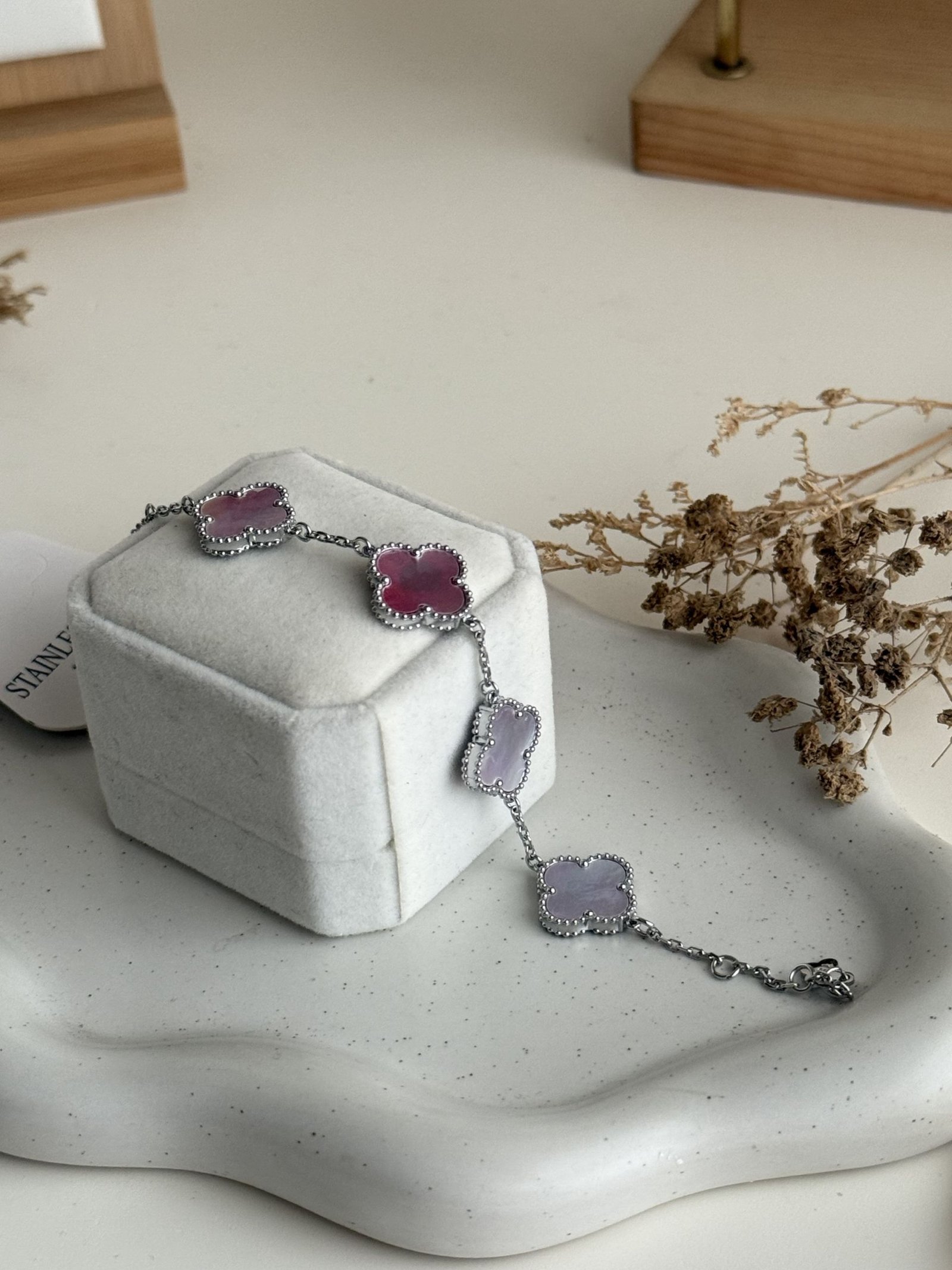 Roselle Chrome Clover Chain Bracelet