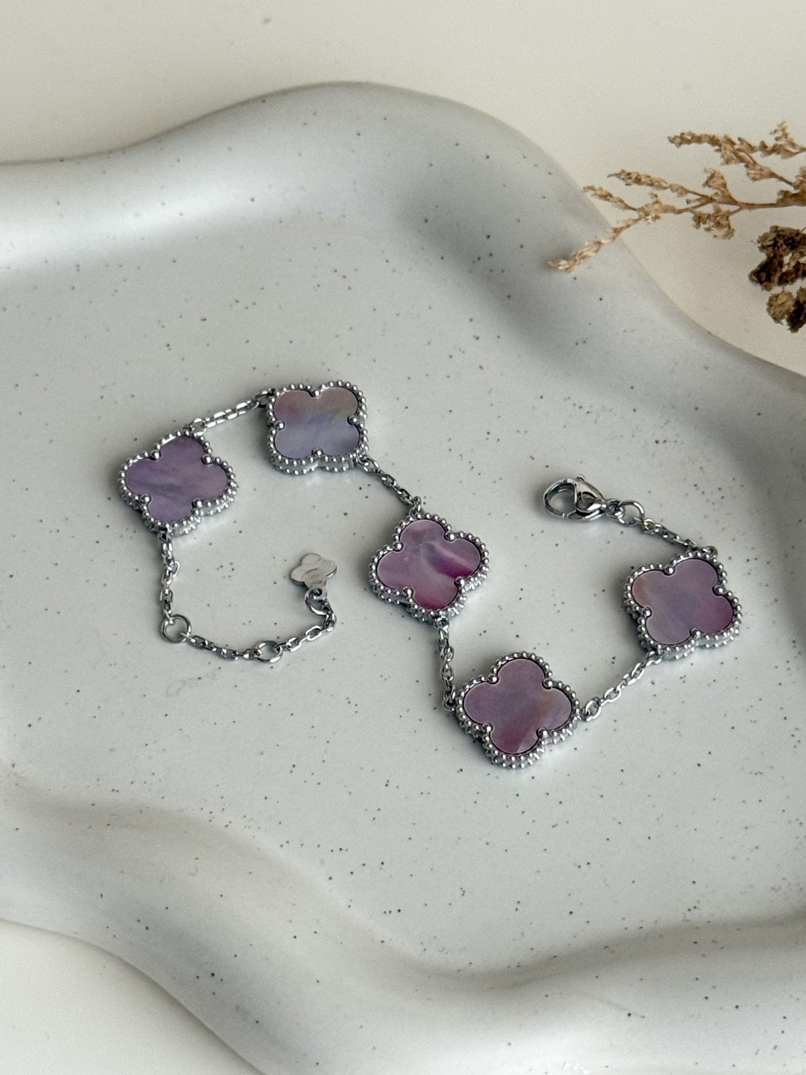 Roselle Chrome Clover Chain Bracelet