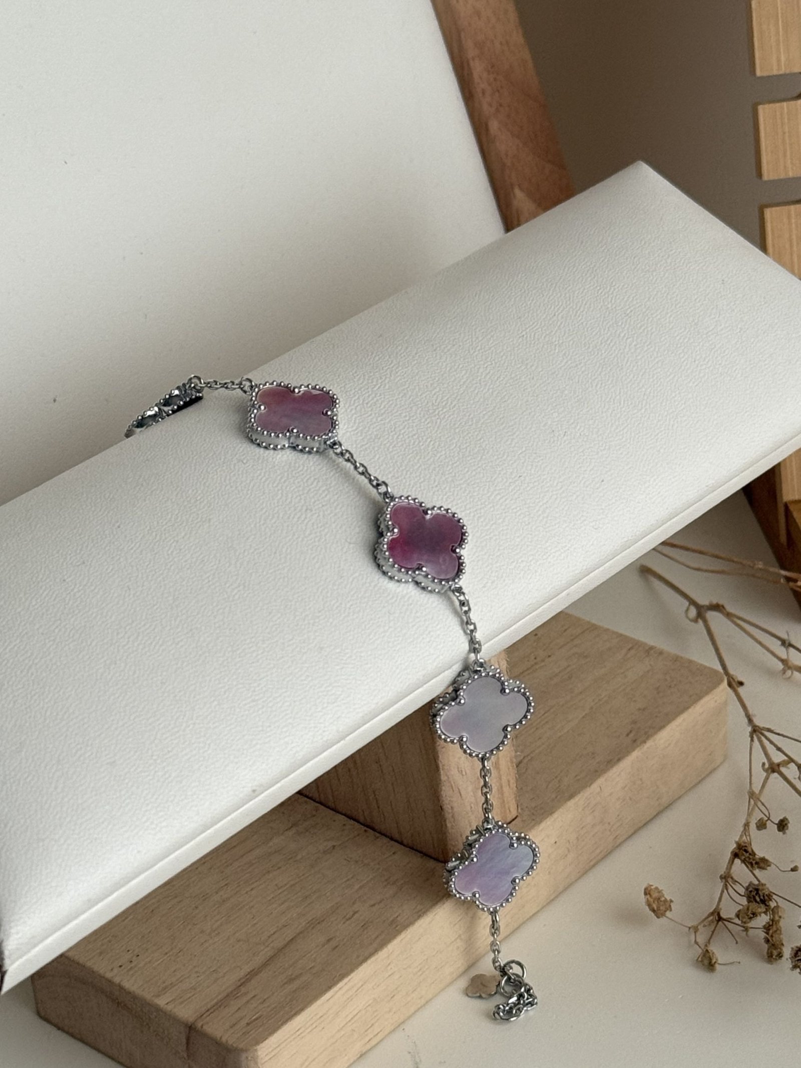 Roselle Chrome Clover Chain Bracelet