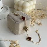 Crystal Clover Duo Charm Bracelet