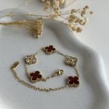 Crystal Clover Duo Charm Bracelet