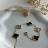 Crystal Clover Duo Charm Bracelet