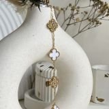 Crystal Clover Duo Charm Bracelet