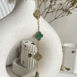 Crystal Clover Duo Charm Bracelet