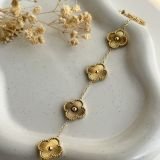Solara Radiant Clover Chain Bracelet