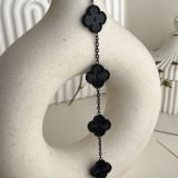 Noir Véline Clover Chain Bracelet