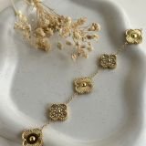 Celestia Crystal Clover Chain Bracelet