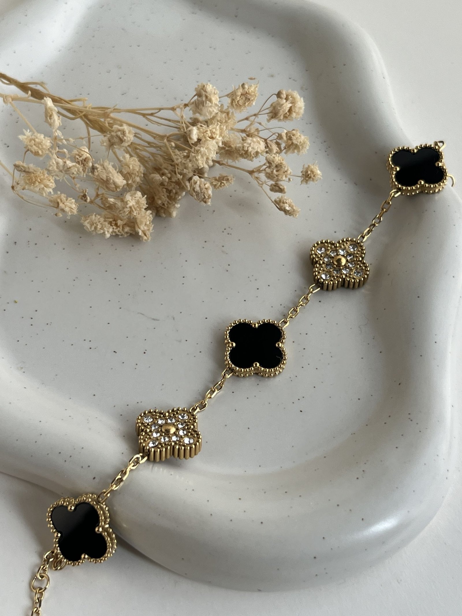 Aurielle Crystal Clover Chain Bracelet