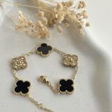 Aurielle Crystal Clover Chain Bracelet