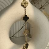 Aurielle Crystal Clover Chain Bracelet