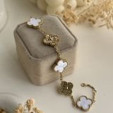 Aurielle Crystal Clover Chain Bracelet