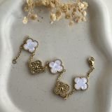 Aurielle Crystal Clover Chain Bracelet