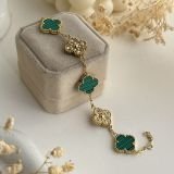 Aurielle Crystal Clover Chain Bracelet