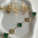 Aurielle Crystal Clover Chain Bracelet