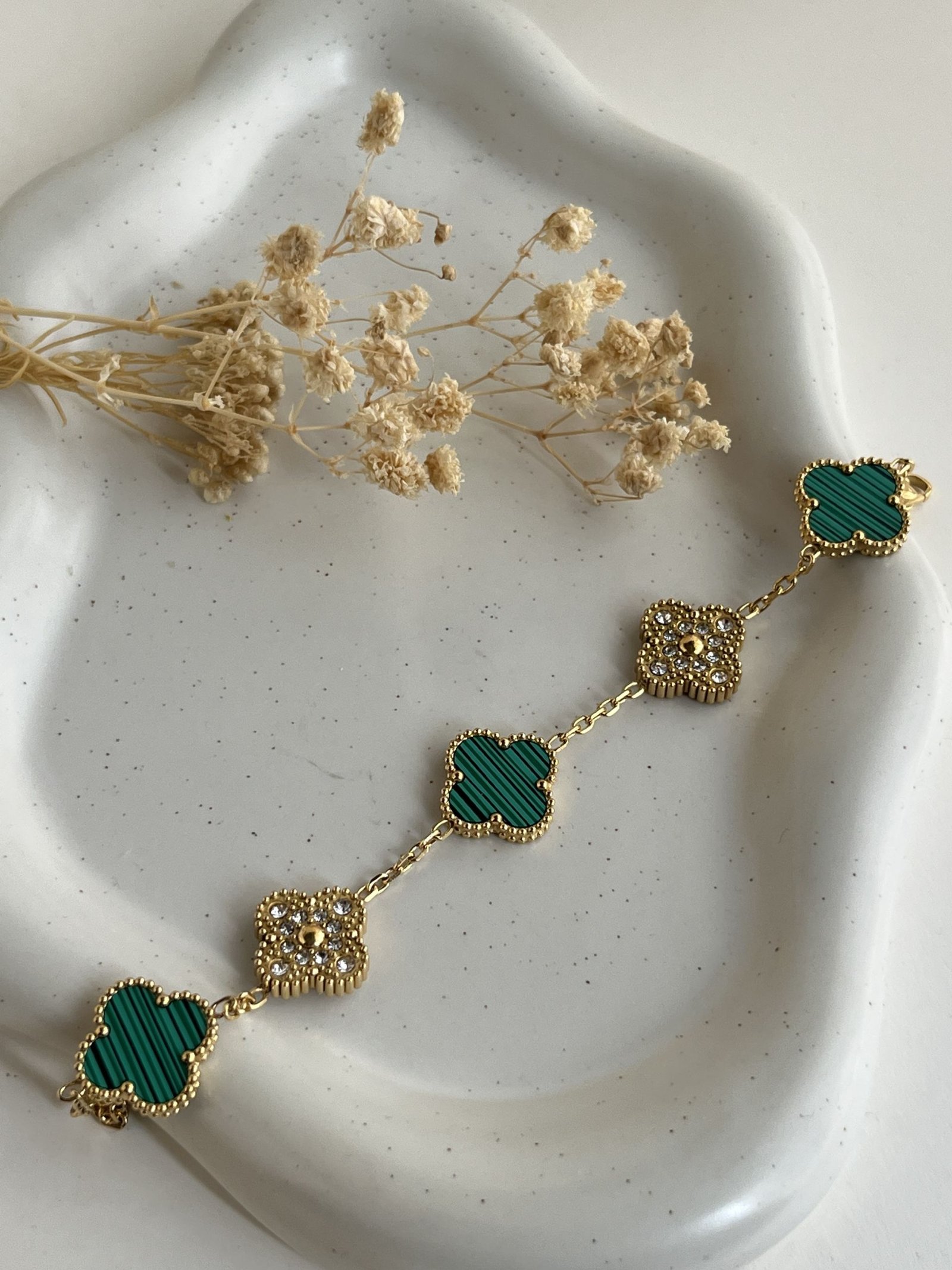 Aurielle Crystal Clover Chain Bracelet