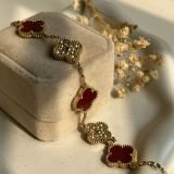 Aurielle Crystal Clover Chain Bracelet