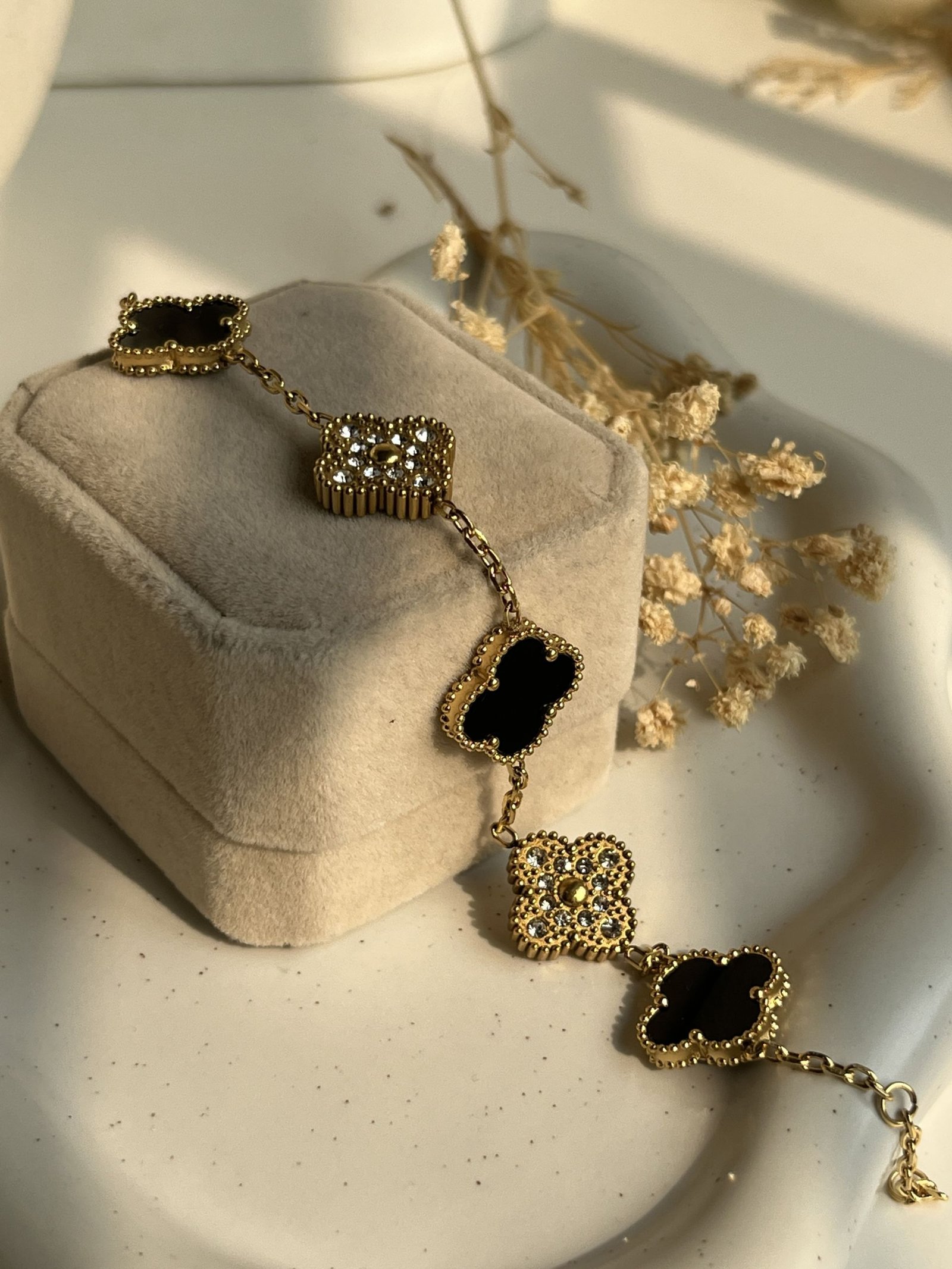 Aurielle Crystal Clover Chain Bracelet