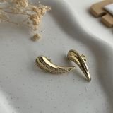 Velisse Curve Crystal Stud Earrings